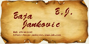 Baja Janković vizit kartica